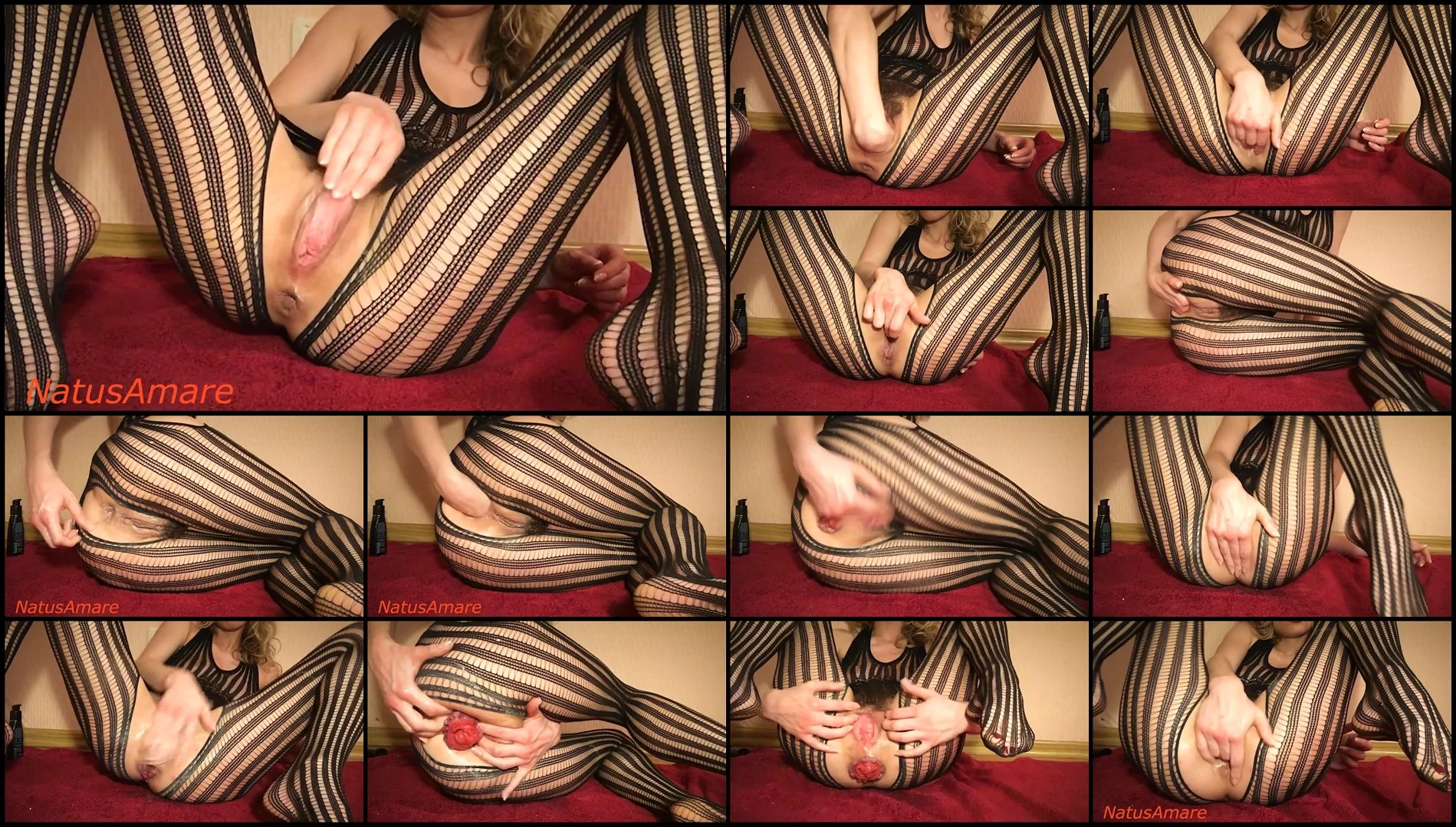 Close up Stretching, Self-fisting, Prolapse and Squirt Natus Amare-fisting, prolapse